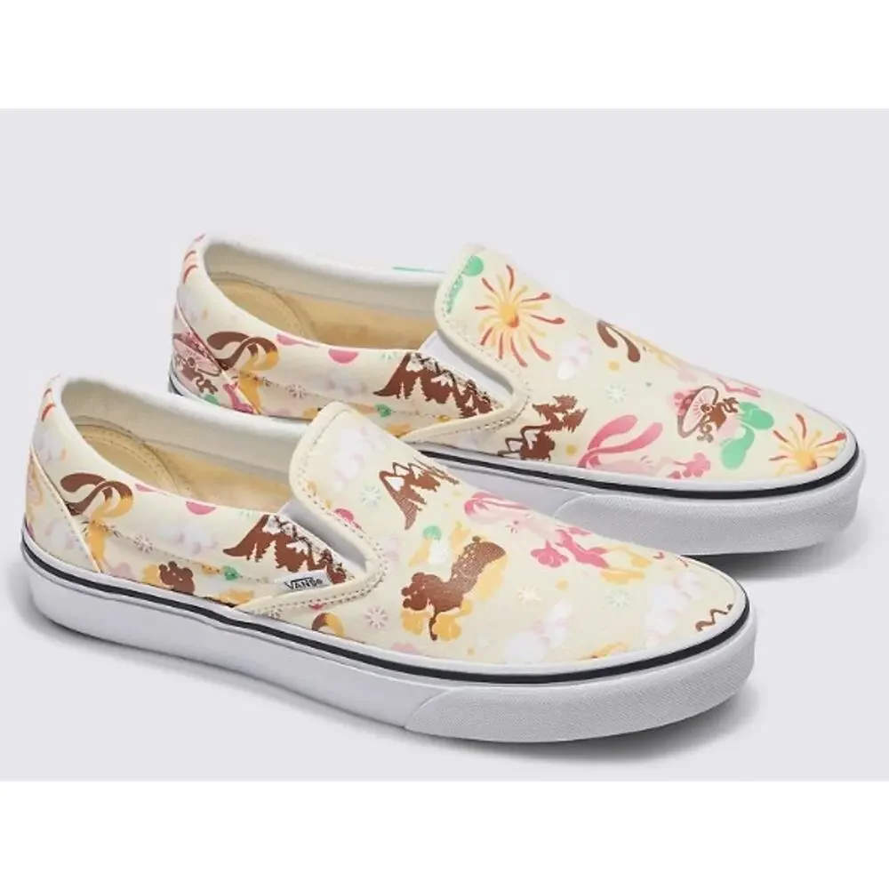 VANS Classic Slip On 'Get Outdoors' White/Multi Canvas Men's Sneakers Shoes 11